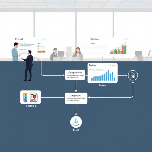 workflow pipeline illustration for AI experiments: prompt input, batch requests, metrics panel with latency and token cost, comparison chart, CSV export icon;