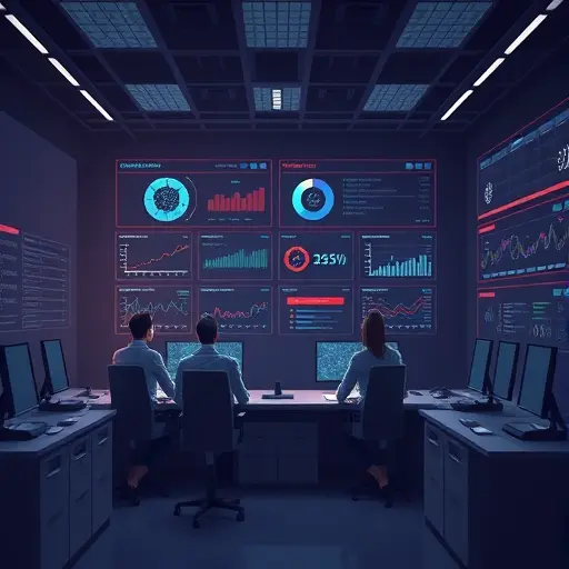 abstract illustration of AI testing in a dark-