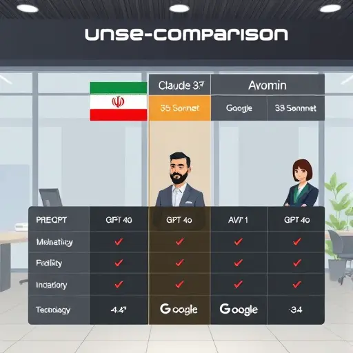 clean animated comparison chart between ChatGPT GPT-4o, Claude 3.5