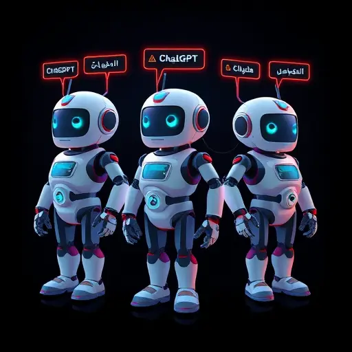 animated illustration of multiple AI chatbots lined up (ChatGPT, Claude, Gemini)