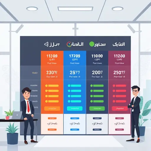 modern animated pricing chart for AI API subscription plans, bar graph styles, color-