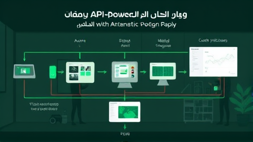 animated flowchart showing API-powered clustering workflow, from data input to AI model processing and cluster visualization, minimalist, high-