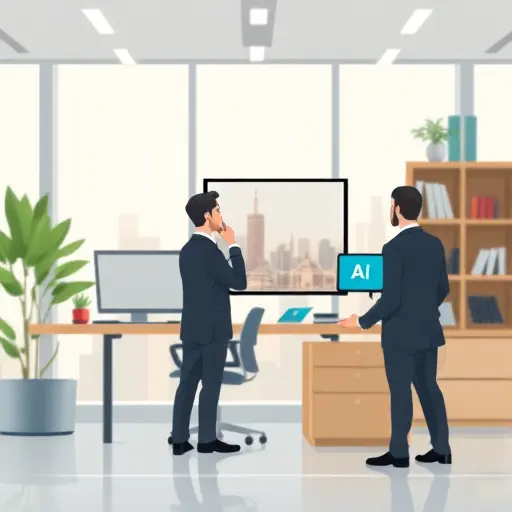 cartoon style illustration of AI enhancing a blurry photo into a sharp high-