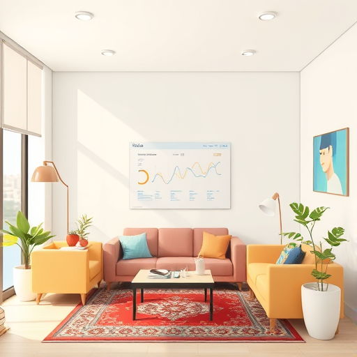 animated living room scene, AI-