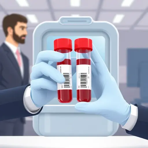 animated blood sample vials with barcodes, sterile gloves, proper labeling and transport in a cool container, minimalist technology illustration, text-free