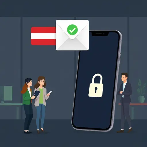 email verification and phone confirmation concept, inbox envelope and smartphone with check mark, security padlock, dark UI with green accents #94d3a2