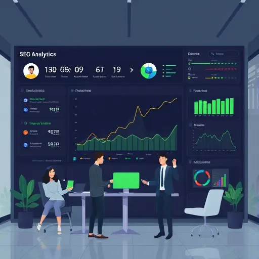 abstract SEO analytics dashboard for Telegram channels, dark theme, green accent lines, icons for hashtags and engagement metrics, clean minimalist illustration, no text