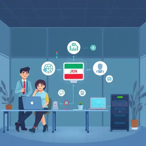 clean cartoon illustration of JSON request/