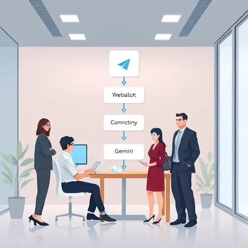 abstract AI chatbot flow for Telegram, nodes representing webhook, prompt, models (ChatGPT, Claude, Gemini)