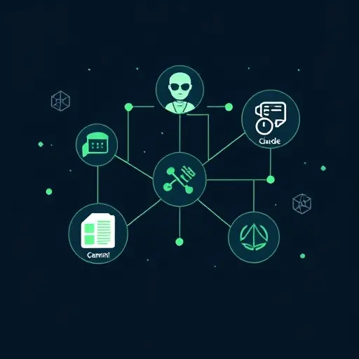 flat tech illustration showing AI model icons (ChatGPT, Claude, Gemini)