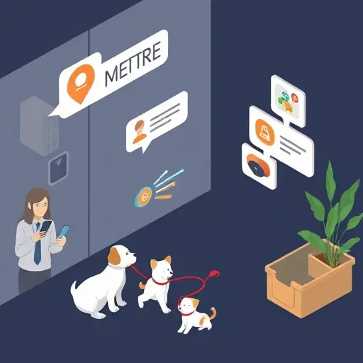 animated illustration of a person holding a smartphone chatting with an AI assistant to train a puppy and a kitten; icons of clicker, treats, leash, litter box;#171717 background and #94d3a2 accents; isometric style;