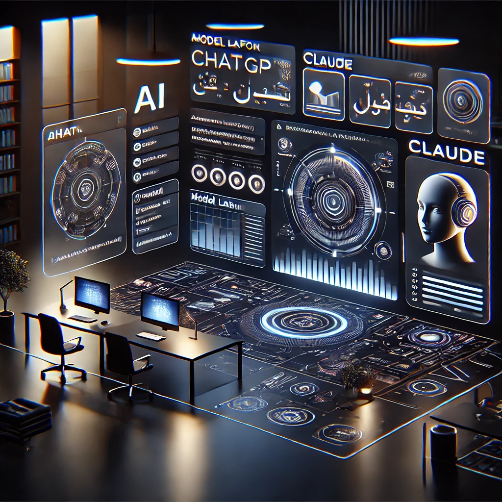 modern AI platform interface illustration showing multiple model tabs (ChatGPT, Claude, Gemini)