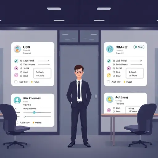 dark-themed illustration of prompt templates as abstract cards: CBC, lipid panel, HbA1