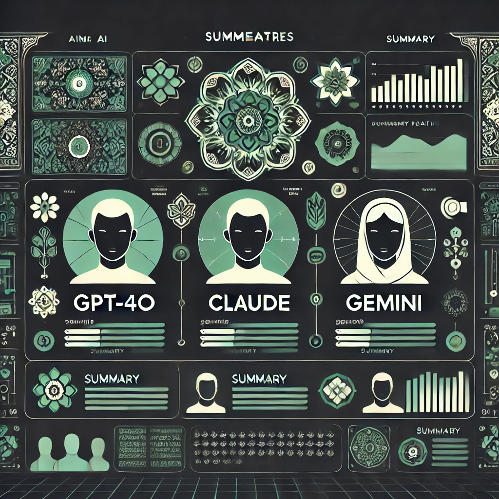 minimalist animated illustration of multiple AI models (GPT-4o, Claude, Gemini)