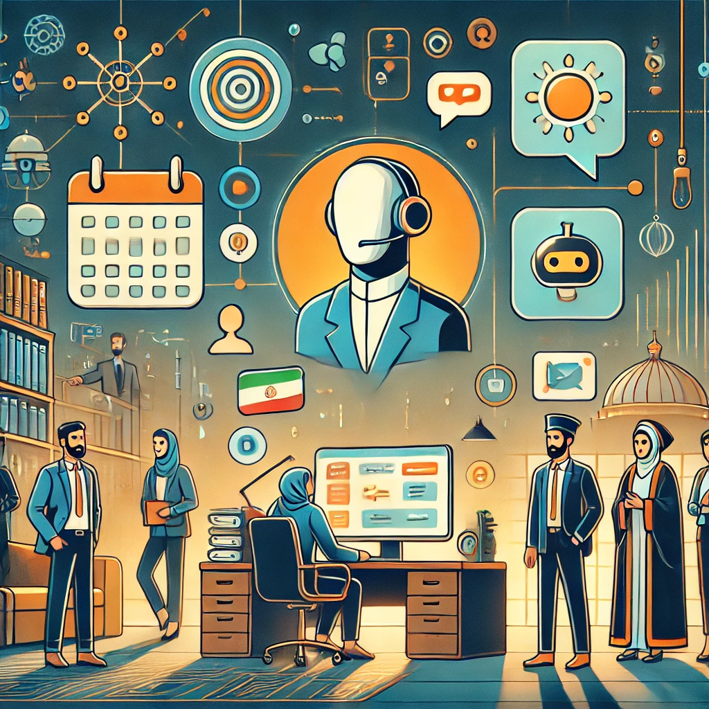 animated scene with daily tasks icons (calendar, chat bubbles, notes)