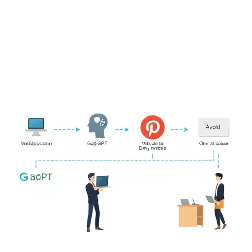 sequence diagram showing API integration flow between user, web application, and AI backend (GapGPT and OpenAI endpoints), cartoon style, text-free