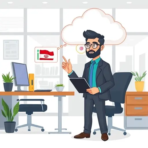 /mobile/backend application into a central RESTful API AI cloud, cartoon, clean lines, no text