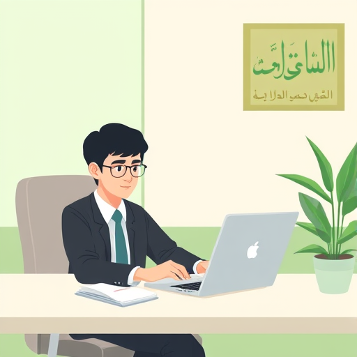 modern illustration of a student writing a research proposal using an AI-