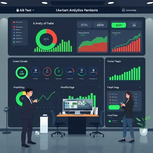 animated landing page experiment dashboard with A/