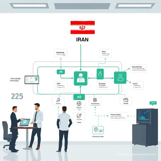 animated hospital workflow map of Iran, showing AI-driven triage at emergency, radiology prioritization, ICU bed prediction, and discharge planning;