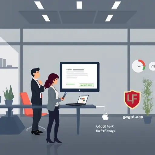 animated step-by-step flow: open gapgpt.app, select Gemini model, run a prompt to generate text and image; icons for speed and a shield indicating no VPN required;