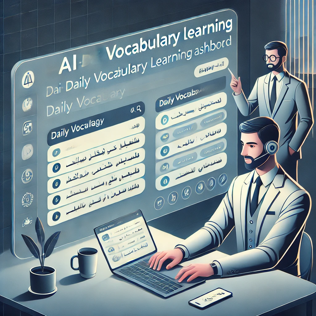 animated illustration of a user interacting with an AI-