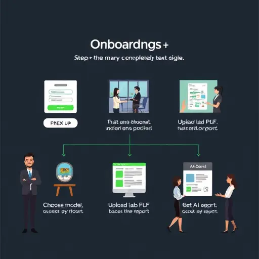 cartoon style step-by-step flowchart of onboarding: