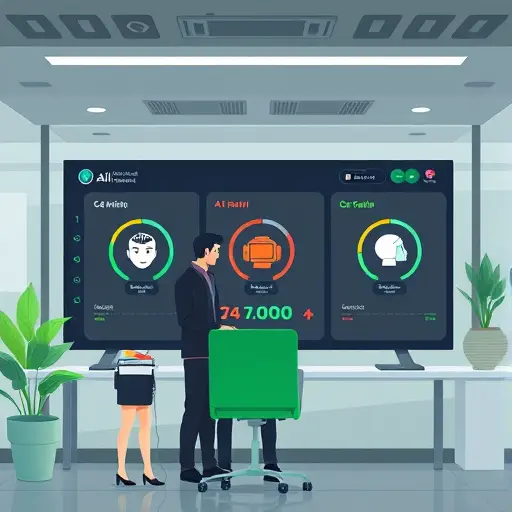 cartoon style illustration showing a dashboard with multiple AI model icons (Gemini, ChatGPT, Claude)