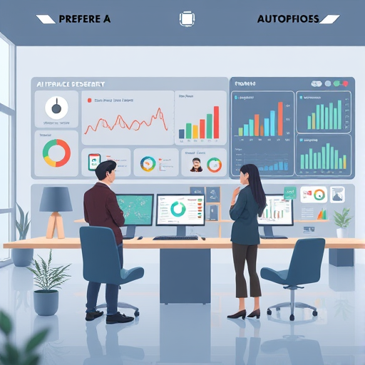modern AI automation concept, animated dashboard with auto-