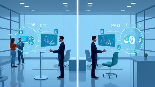side-by-side animated comparison of two AI models, one labeled as Gemini Advanced, one as ChatGPT Plus (text-free)