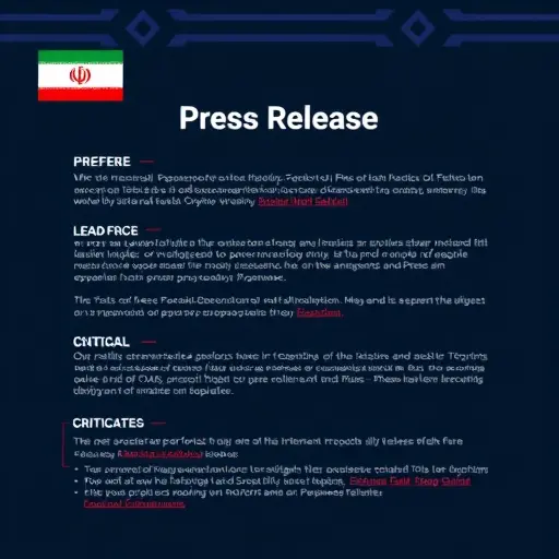animated layout of a press release structure with sections labeled headline, lead, body, quotes, CTA, contact, boilerplate;