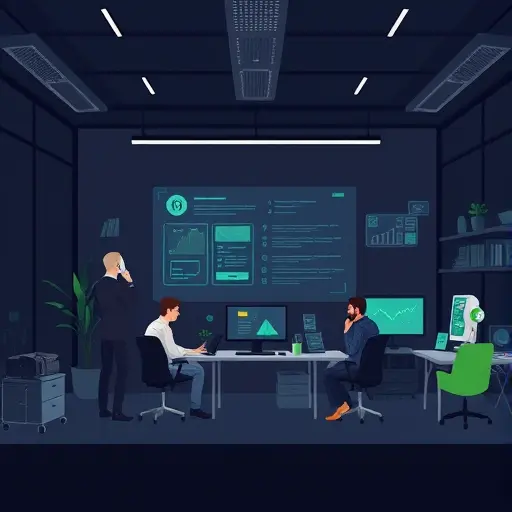 abstract newsroom optimization illustration with AI assisting keyword research, meta description, data validation;