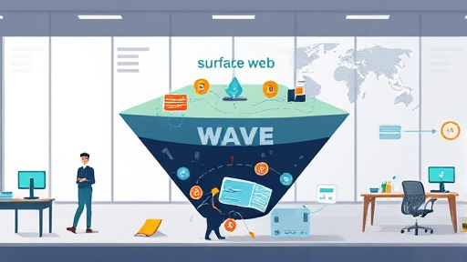 infographic illustration of three web layers: