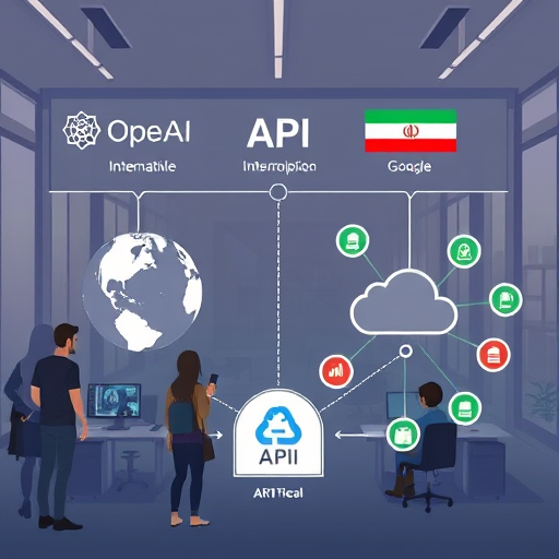 animated diagram comparing international AI APIs (OpenAI, Anthropic, Google)