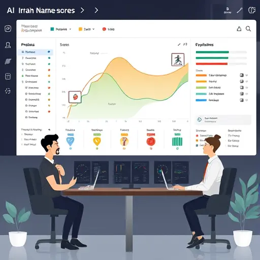 modern AI dashboard scoring brand names: phonetic distance map, multilingual sentiment flags, SEO keyword pairing, domain suggestions, dark theme, clean illustration, text-free