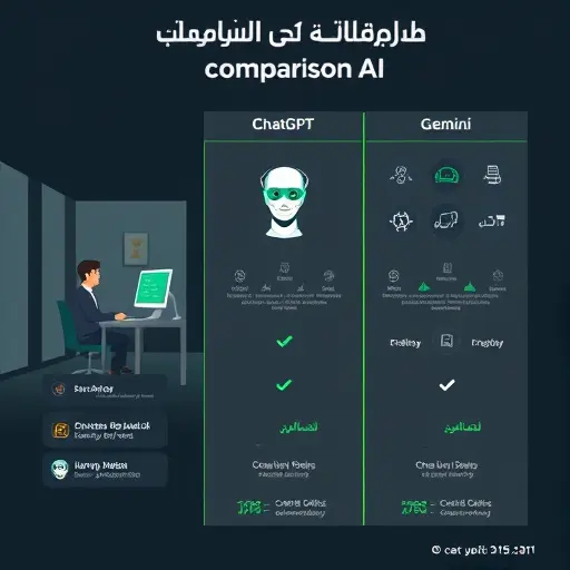 clean comparison infographic of three AI models (ChatGPT, Claude, Gemini) using icons and abstract symbols, dark theme, green accent, no text
