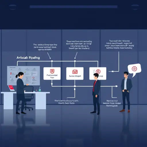 animated illustration of an AI validation pipeline for market research, showing steps like prompt design, source citation, cross-
