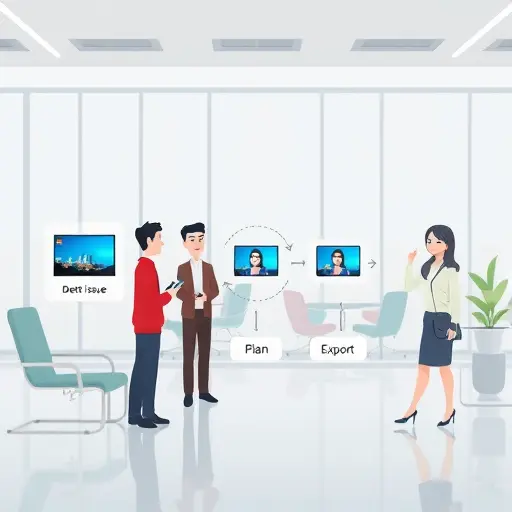 abstract workflow illustration of AI photo enhancement steps (detect issue -> plan -> upscale -> denoise -> sharpen -> export), sleek minimal design, cinematic lighting, no text