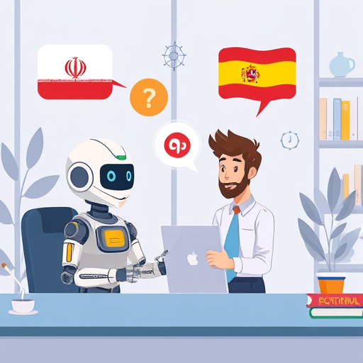 friendly animated AI chatbot and a Spanish-
