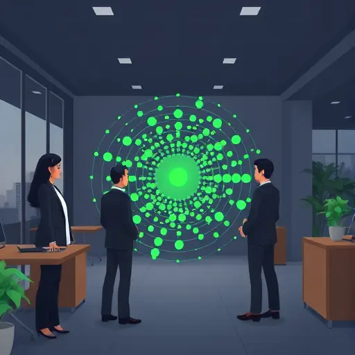 animated clustering visualization with K-Means, data points grouped with centroids, dark UI, accent green, clean infographic style, text-free