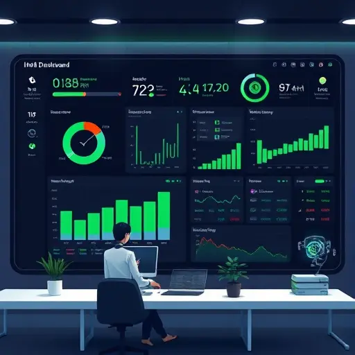 animated illustration of a medical dashboard analyzing blood test metrics (CBC, lipid profile, HbA1c)