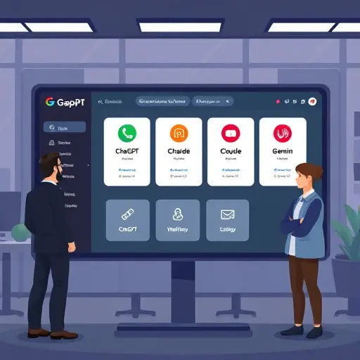 clean illustration of GapGPT platform interface on a dark-