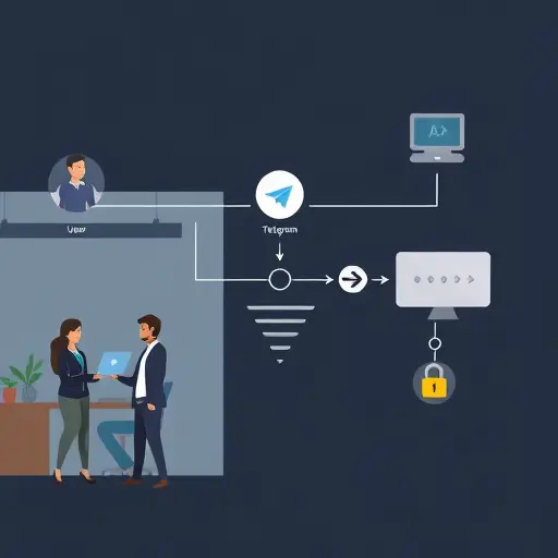 secure AI pipeline diagram illustration: user -> Telegram -> webhook server ->