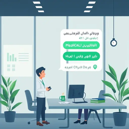 animated illustration of a person sending a medical question via a Telegram-