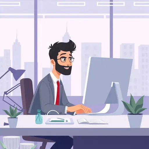 modern cartoon-style illustration of a computer user enabling privacy settings when using AI image generators, secure interface concepts, text-free