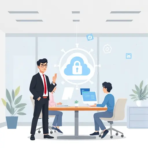 illustration of secure API token storage and management, environment variables and secret manager concept, cloud vault icon, software code snippets floating, animation-style, text-free