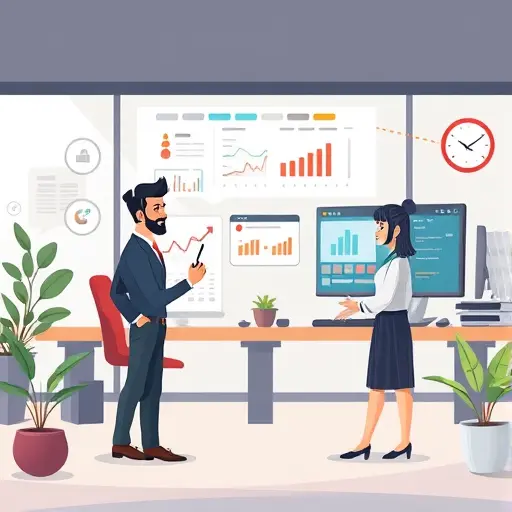 cartoon-style illustration of AI model creating diverse projects: