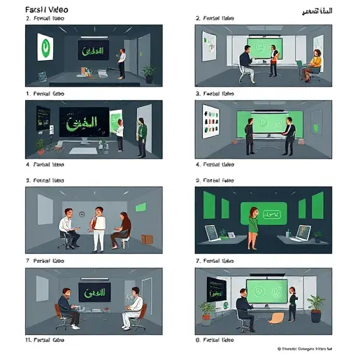 animated storyboard board showcasing Farsi AI video ideas: educational micro-learning, product demo before/after, social media reel templates;