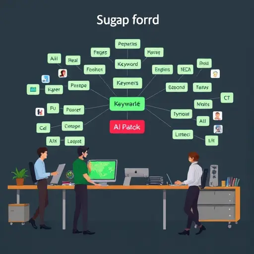 illustration of keyword research and outline planning for an AI-