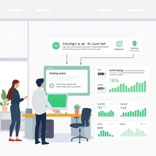 illustration of AI copywriting workflow: prompt to multiple variants, A/B testing cards, analytics charts (CTR, CVR);(#94d3a2), text-free